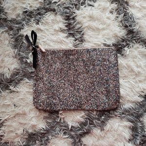 Blue & gold sparkly clutch/ makeup bag